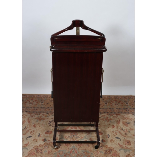 206 - A VINTAGE MAHOGANY VALET of typical form 
108cm (h) x 47cm (w) x 30cm (d)