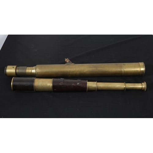 268 - A BRASS TELESCOPE by W. Ottway & Co. inscribed 'presented to Cdr. P. A. O Mathuna'
67cm (l) 
A 19TH ... 