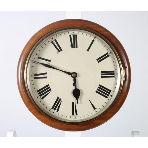 500 - A 19TH CENTURY MAHOGANY CASED WALL CLOCK the circular white painted dial with Roman numerals 
39cm (... 