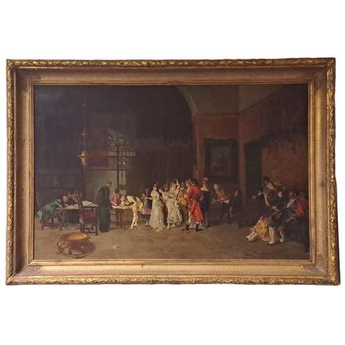 510 - CONTINENTAL SCHOOL 19TH CENTURY 
The Spanish Wedding
Oil on canvas
74cm (h) x 118cm (w)