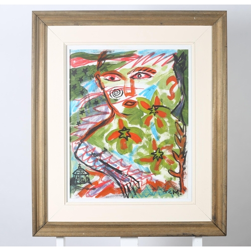 516 - T.C. MURPHY
Abstract Portrait
Mixed media on paper laid on board
50cm (h) x 39cm (w)