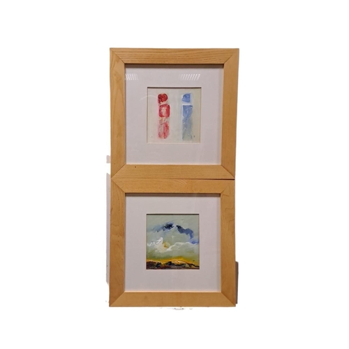 851 - A PAIR OF ABSTRACT COMPOSITIONS 
Oil on board
Monogrammed lower right V.D.
19cm (h) x 18cm (w) 
PHIL... 