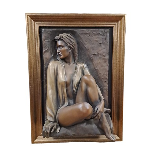 161 - BILL MACK Female Study A bonded bronze relief wall sculpture 124cm (h) 91cm(w)