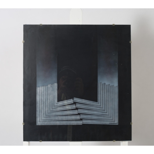 717 - BRIAN KING 
Aluminium Study 
Bares label verso 'The Dawson Gallery'
Dated '75
55cm (h) x 51cm (w)