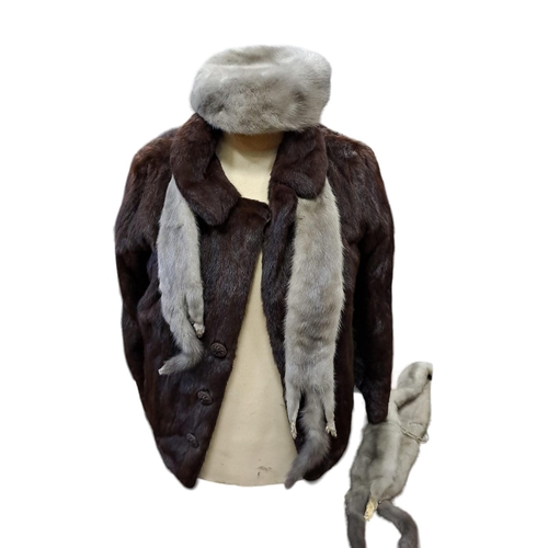 746 - TWO MINK JACKETS together with two silver mink stoles, a mink stole and silver mink hat (6)