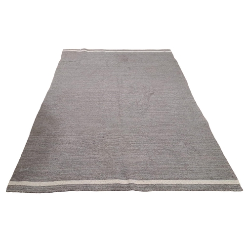 801 - A WOOL RUG the light grey ground with beige stripe 
240cm (l) x 170cm (w)