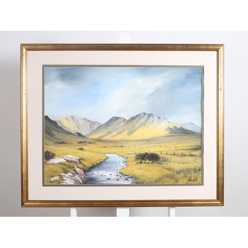 121 - PETER KNUTTEL 
Maam Cross Connemara
Watercolour
Signed and inscribed lower right
54cm (h) x 73cm (w)