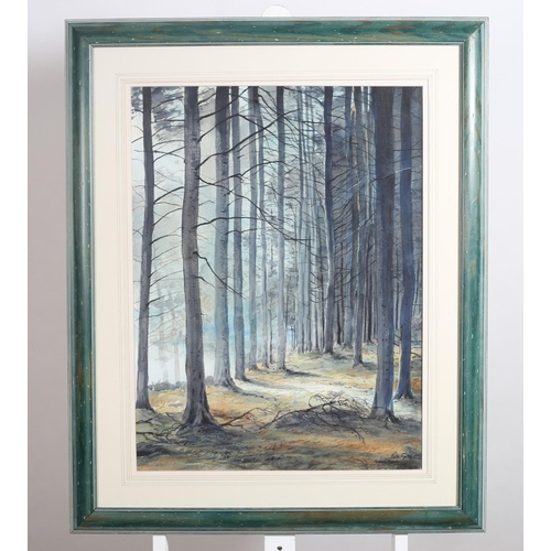 123 - PETER KNUTTEL 
Wooded Landscape
Watercolour 
Signed lower right
73cm (h) x 55cm (w)