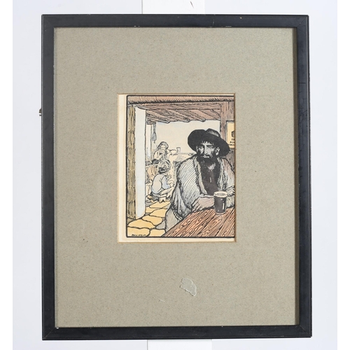 130 - JACK B. YEATS 
Hand coloured prints
A pair 
Each signed lower left
14cm (h) x 11cm (w)