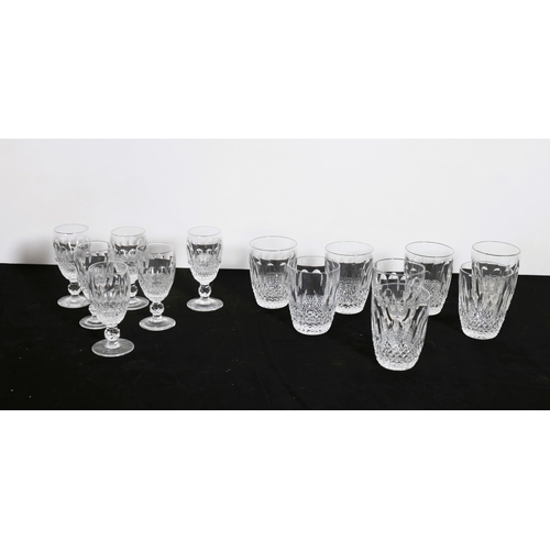 162 - EIGHT WATERFORD CUT GLASS TUMBLERS together with SIX WATERFORD CUT GLASS SHERRY GLASSES (14)