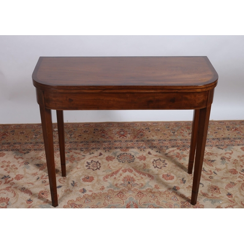 238 - A 19TH CENTURY MAHOGANY CROSSBANDED AND SATINWOOD INLAID FOLDOVER SUPPER TABLE the rectangular shape... 