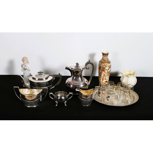 359 - A FOUR PIECE SILVER PLATED TEA AND COFFEE SERVICE comprising teapot, coffee pot, cream jug and sugar... 