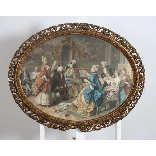 368 - CONTINENTAL SCHOOL
Interior Scenes
Oval prints in ornate gilt frames
A pair
Each 52cm (h) x 66cm (w)