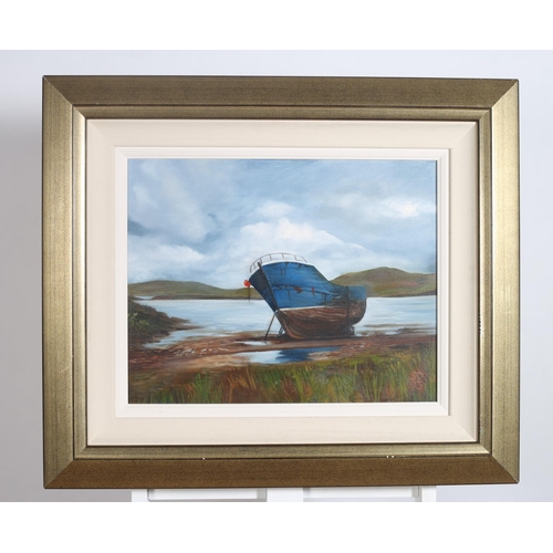 384 - COASTAL INLET 
Study of a Boat 
Oil on canvas
Monogrammed S.D., dated '03
41cm (h) x 48cm (w)