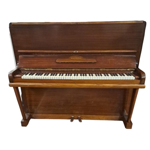 416 - A SCHIEDMAYER ROSEWOOD CASE UPRIGHT PIANO steel frame and overstrung 
128cm (h) x 145cm (w) x 65cm (... 