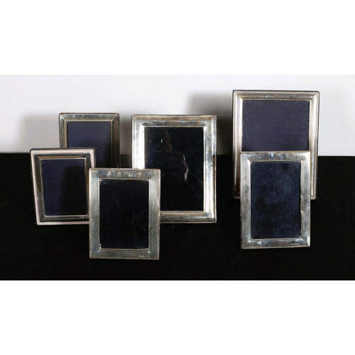 536 - A COLLECTION OF SIX SILVER PHOTO FRAMES