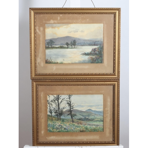 612 - E.J. ROGERS
Mountain Lake Scenes
Watercolours
Each signed 
23cm (h) x 32cm (w) (3)