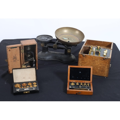 691 - TWO BOXED LOTS to include a vintage Bakelite telephone, a brass telephone, a vintage oak and plated ... 