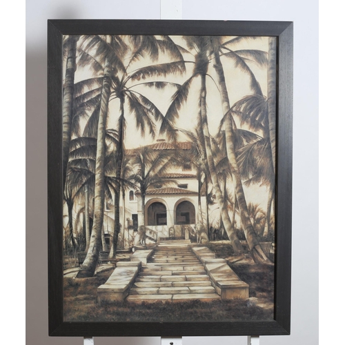 699 - CARIBBEAN HOMES 
Coloured prints
In hardwood frames
A pair
Each 79cm (h) x 59cm (w)