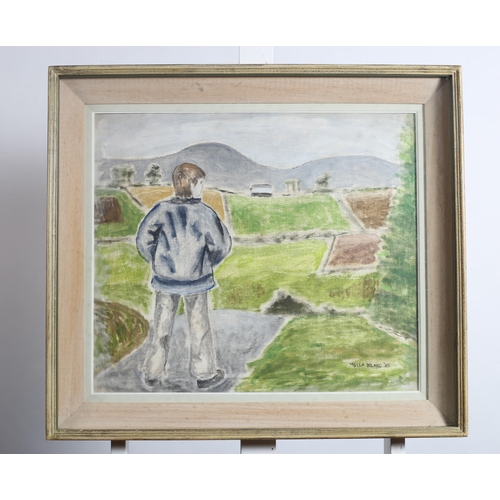 126 - MELLA BOLAND
Mountain Landscape with Figure
Oil on canvas
Signed lower right, dated '85
49cm (h) x 5... 