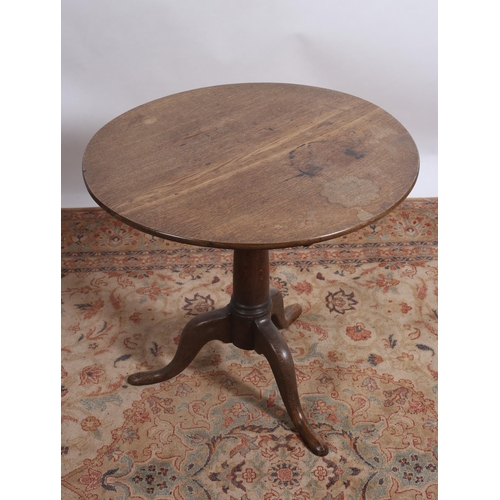 195 - A 19TH CENTURY MAHOGANY SNAP TOP OCCASIONAL TABLE the circular moulded top above a cylindrical colum... 