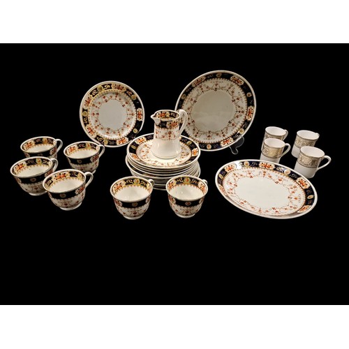 490 - A COLLECTION OF CHINA to include a fifteen piece Royal Doulton coffee set Sovereign Pattern, a forty... 