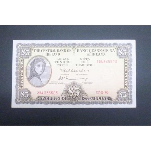 514 - CURRENCY COMMISSION CONSOLIDATION BANKNOTE Lady Lavery Five Pounds 22.02.1970