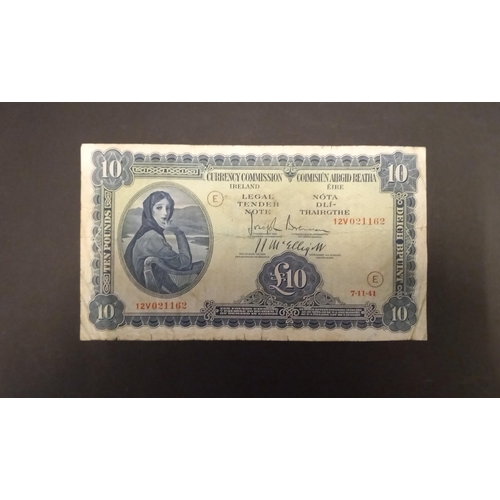 516 - CENTRAL BANK Lady Lavery War Code Issue Ten Pounds 07.11.1941