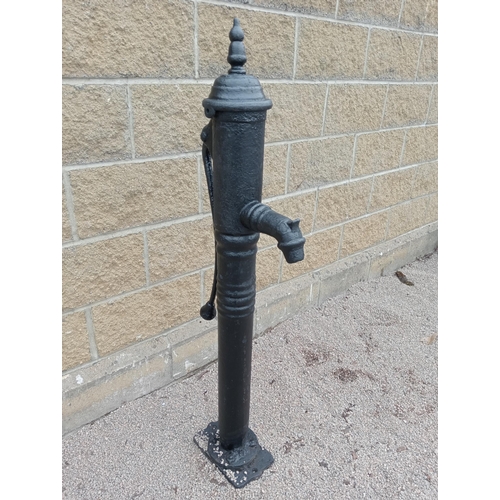 410 - A 19TH CENTURY CAST IRON VILLAGE WATER PUMP of typical form 
135cm (h) x 40cm (w) x 15cm (d)