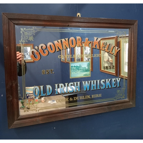 421 - A FRAMED WHISKEY MIRROR Circa 1960
Inscribed 'O'Connor and Kelly Established 1852 Old Irish Whiskey'... 