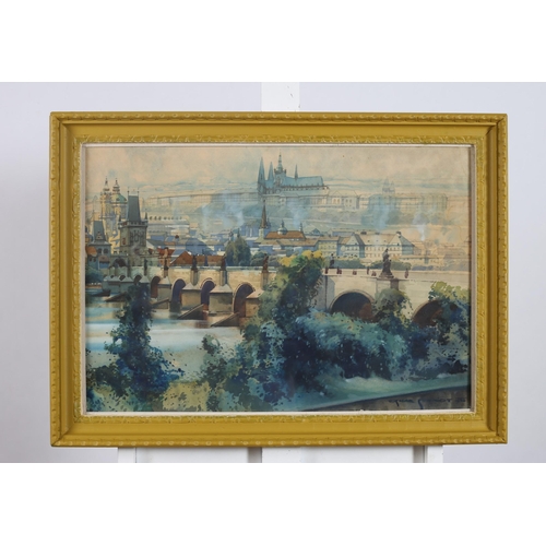 433 - SAINT CHARLES BRIDGE PRAGUE 
Colour Print
Signed lower right
40cm (h) x 60cm (w)