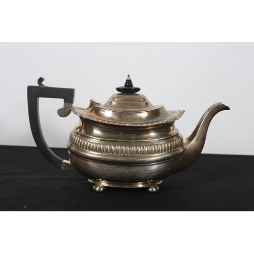 481 - A SILVER TEAPOT Birmingham date mark rubbed 
22 troy oz