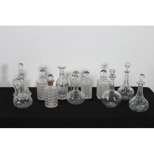 507 - A COLLECTION OF GLASSWARE to include decanters, drinking glasses, vases, bowls, etc.