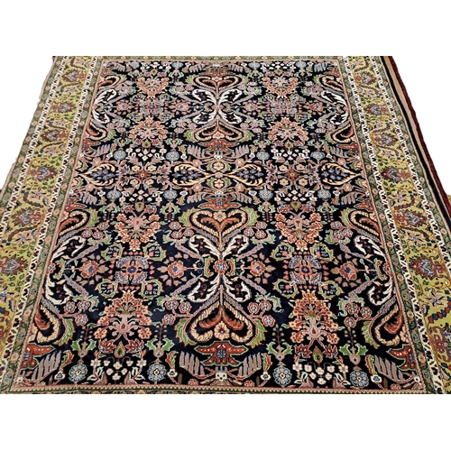 527 - A BIDJAR WOOL RUG the multicoloured ground with central panel filled with serrated panels, stylised ... 