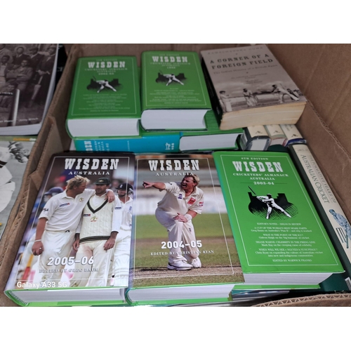 592 - A LARGE COLLECTION OF CRICKET BOOKS etc. (7 boxes)