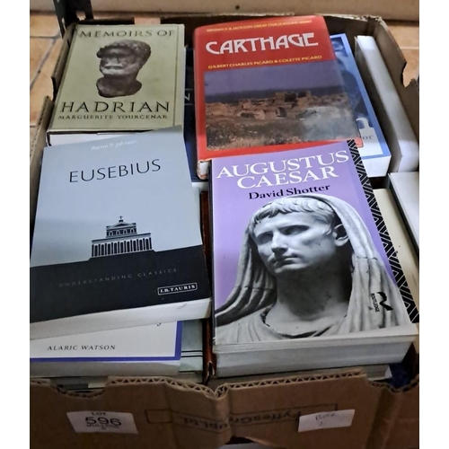 596 - A LARGE COLLECTION OF ROMAN AND GREEK HISTORY AND POLITICS BOOKS (4 boxes)