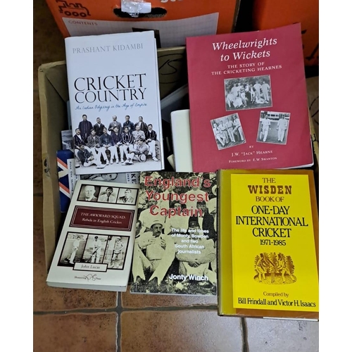 604 - A LARGE COLLECTION OF CRICKET BOOKS (13 boxes)