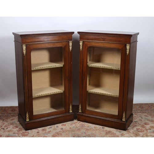 177 - A PAIR OF ROSEWOOD MARQUETRY AND GILT BRASS MOUNTED PIER CABINETS each of rectangular outline the sh... 