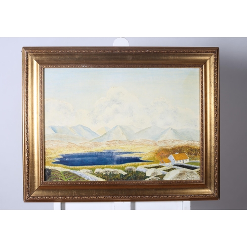 615 - J.H. WORTLEY
Twelve Pins Connemara 
Oil on board
Monogrammed lower right
Signed and inscribed verso ... 