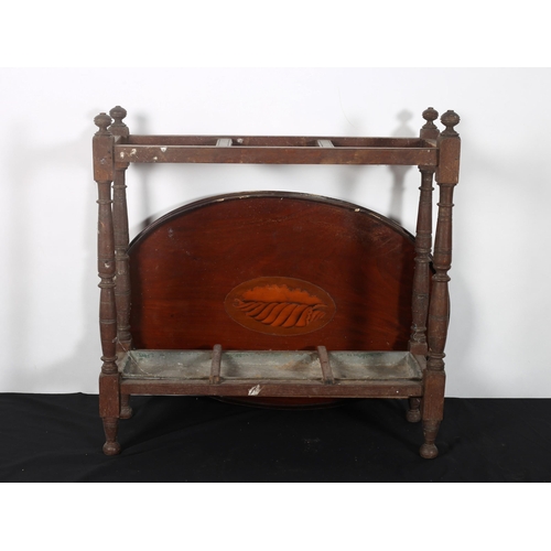 163 - A MISCELLANEOUS COLLECTION to include a vintage oak three compartment stick stand 70cm (h) x 68cm (w... 