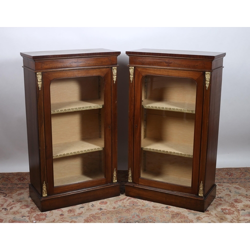 A PAIR OF ROSEWOOD MARQUETRY AND GILT BRASS MOUNTED PIER CABINETS each ...