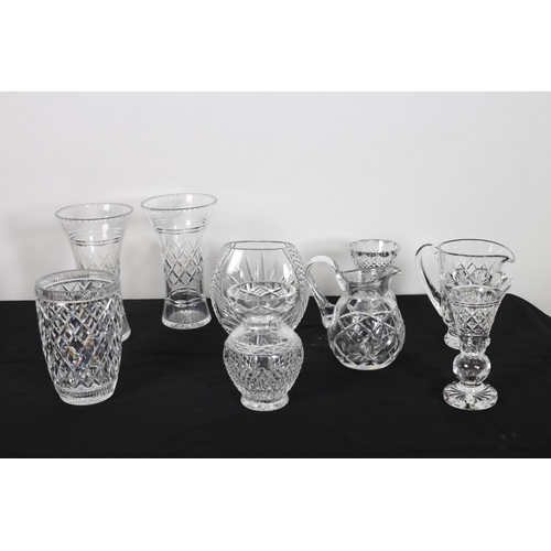 119 - A COLLECTION OF GLASSWARE AND PLATED WARE to include a Waterford cut glass jug, a Waterford cut glas... 