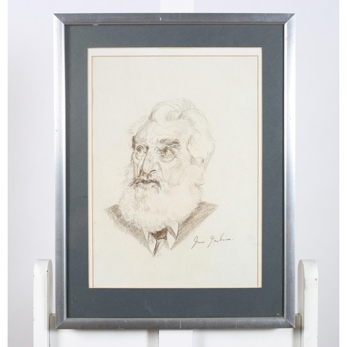 145 - JAMES JACKSON 
Head and Shoulder Portrait of Noel Purcell
A charcoal drawing
Signed lower right
40cm... 