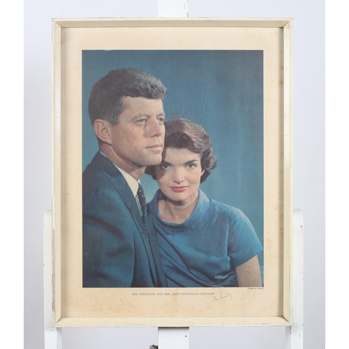 147 - HALF LENGTH PORTRAIT OF THE PRESIDENT AND MRS. JOHN FITZGERALD KENNEDY
A coloured print
50cm (h) x 3... 