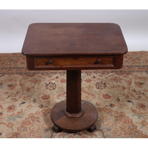 182 - A 19TH CENTURY MAHOGANY OCCASIONAL TABLE of rectangular outline the shaped top with rounded corners ... 