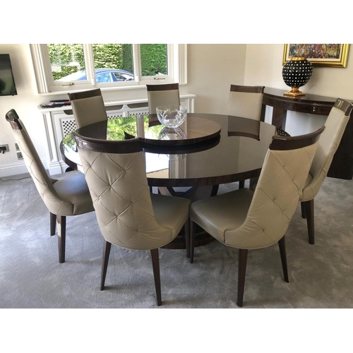 255 - GIORGIO COLLECTION A VERY FINE NINE PIECE DINING ROOM SUITE comprising eight dining chairs each with... 