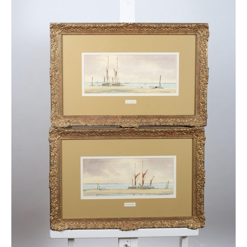 292 - DES HARRADINE 
Seashore with Sailing Boats
Watercolours
A pair 
Each signed lower right
17cm (h) x 3... 