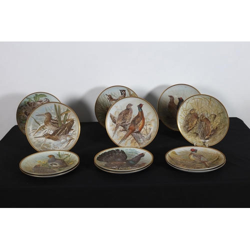 422 - TWELVE FRANKLIN PORCELAIN PLATES depicting game birds, TWELVE PORCELAIN PLATES depicting exotic bird... 