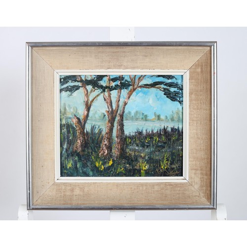 329 - PATRICK DUNNE Mountain Riverscape Oil on board Signed lower left 19cm (h) x 24cm (w), PATRICK DUNNE ... 