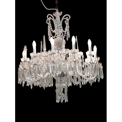 344 - A VERY FINE AND IMPRESSIVE TWENTY FOUR BRANCH TWELVE LIGHT CHANDELIER in two registers hung with fac... 